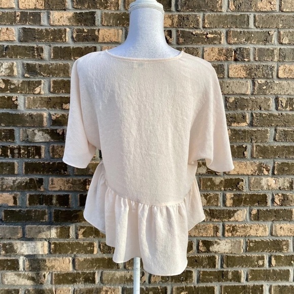 Wilfred Aritzia Pale Pastel Sheer Top Shirt Size Small Pink Ruffle Oversize Flow - Picture 2 of 4